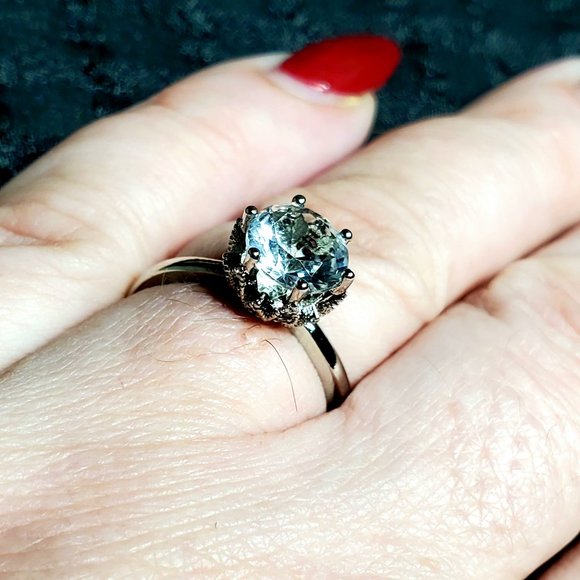 Kate 1ct White Topaz Ring 925 Sterling Silver - Picture 8 of 15